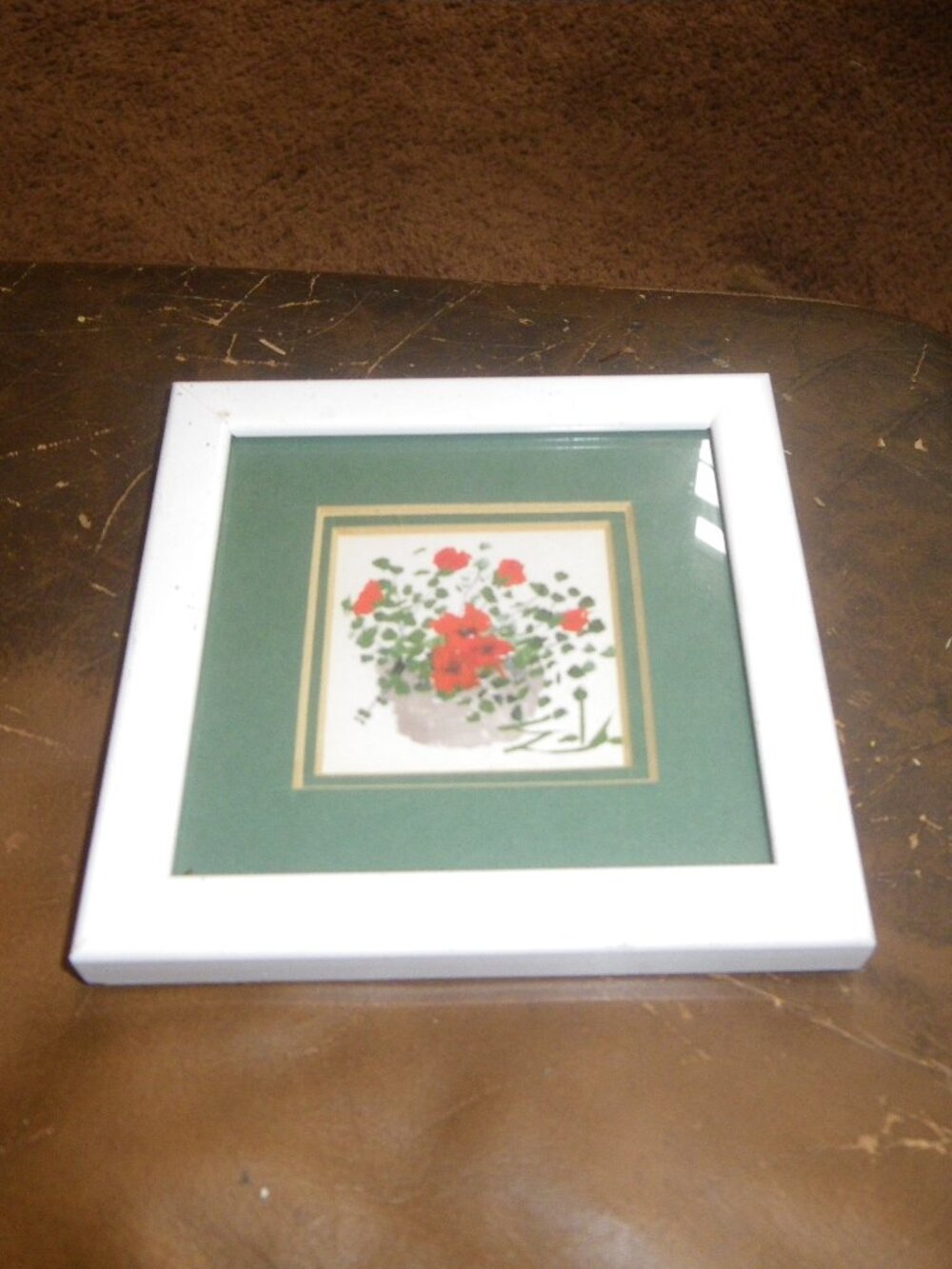 Vintage Miniature Framed Painting Potted Flowers Eda’s Gallery California